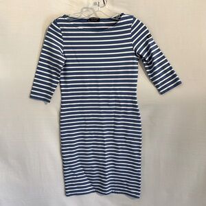 PROPRIANO Form-Fitting Nautical Stripe Dress